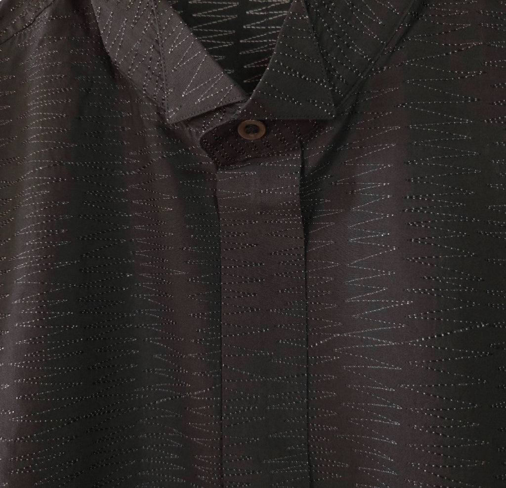 Issey Miyake 1980s Embroidered Long Sleeve Shirt