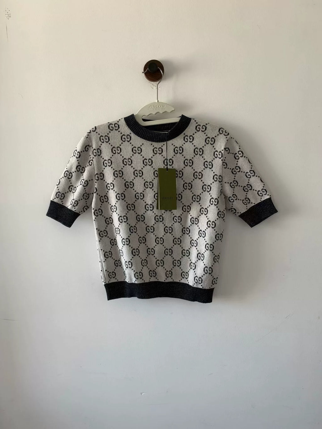 Gucci All-Over Print Knit Short Sleeve Top