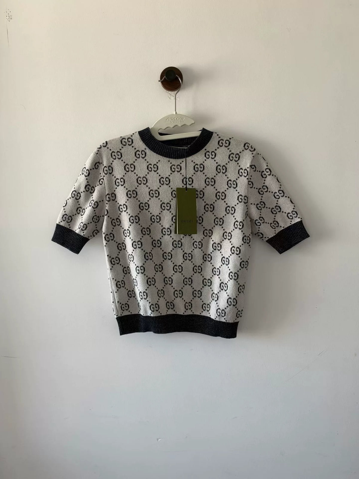 Gucci All-Over Print Knit Short Sleeve Top
