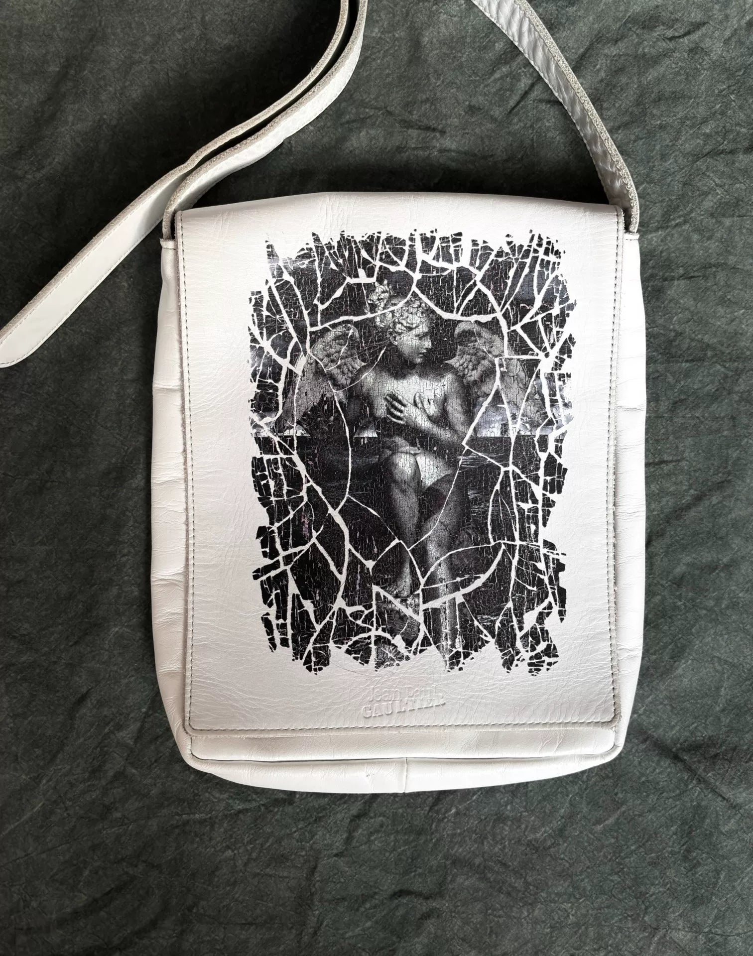 Jean Paul Gaultier 90s Lake Angel White Crossbody Bag