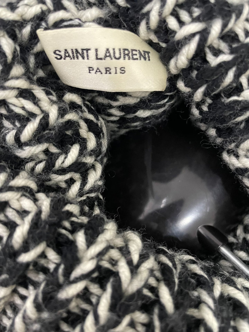 Saint Laurent 17FW Black White Knit Snowflake Turtleneck Sweater