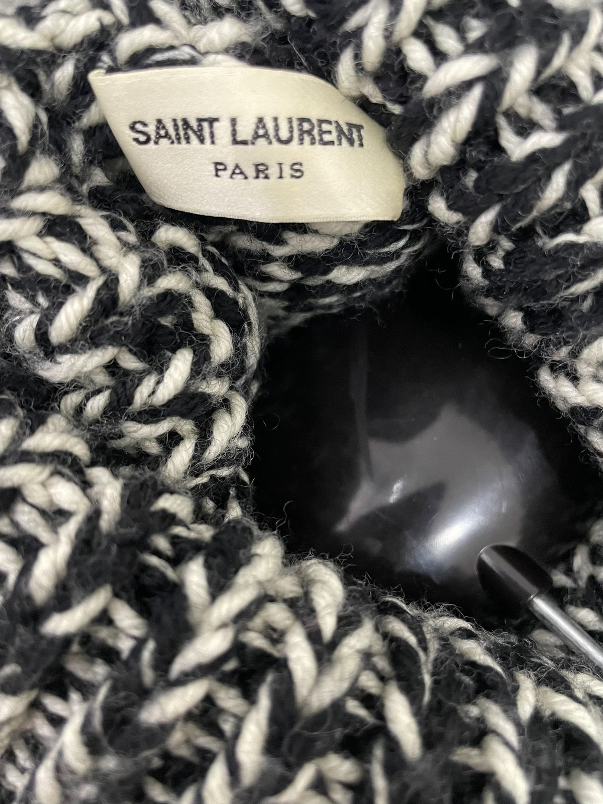 Saint Laurent 17FW Black White Knit Snowflake Turtleneck Sweater
