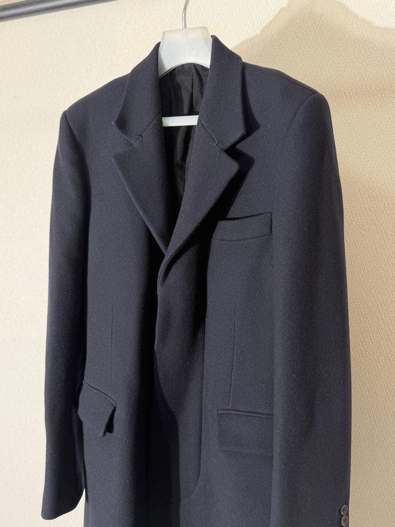 Ann Demeulemeester Navy Blue Wool Coat