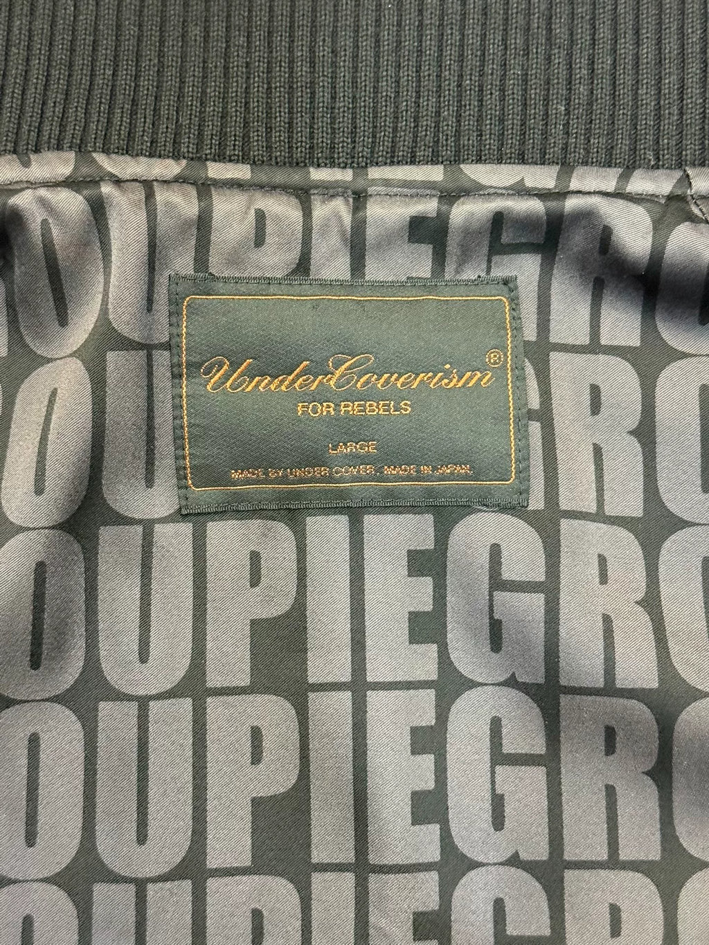 Undercover FW02 All-Over Cross Bear Print Velvet Jacket