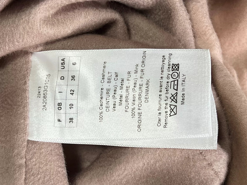 Dior Color-Block Fur-Collar Cashmere Coat