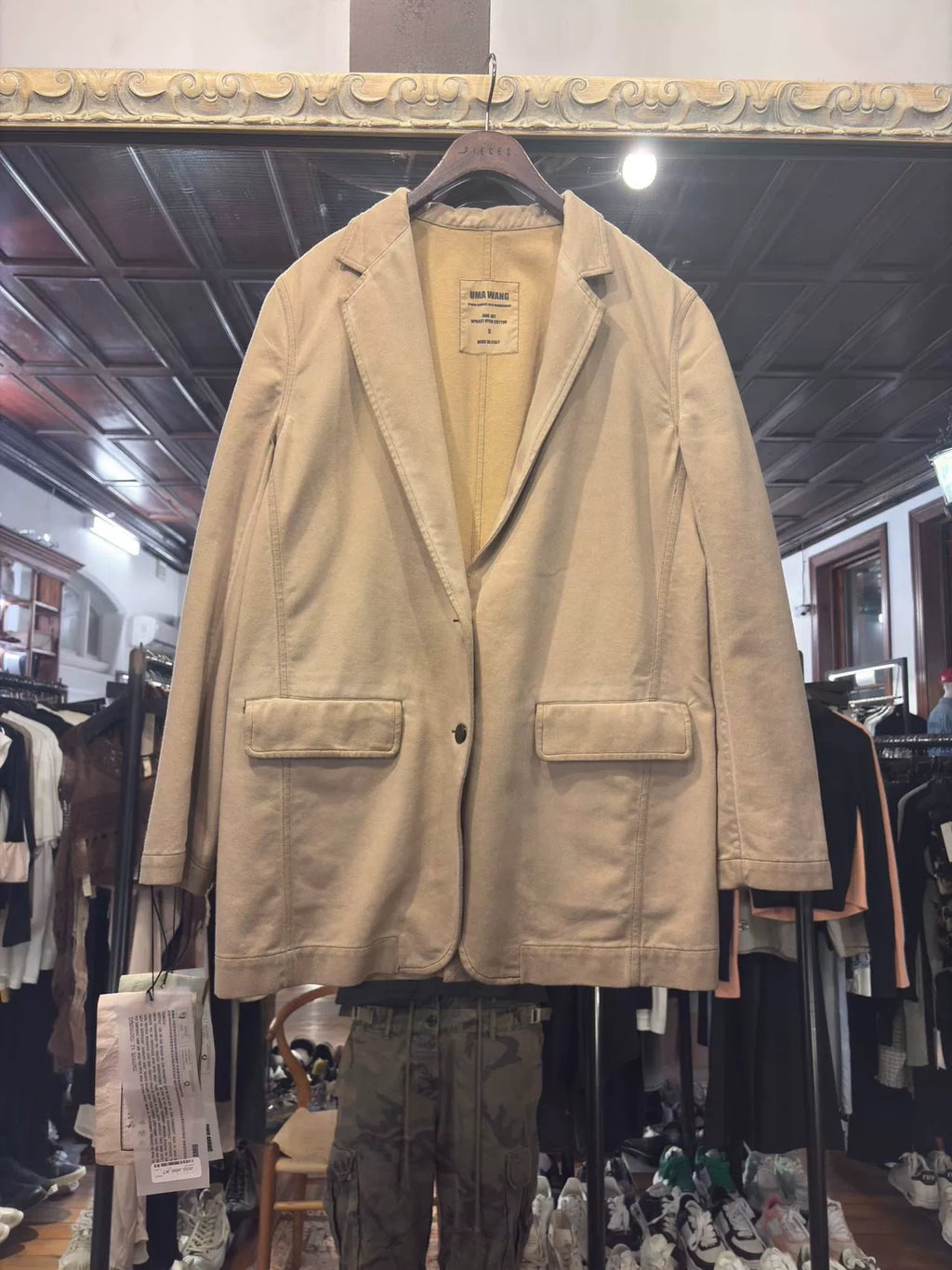 Uma Wang SS25 Tan Jane Ombre Canvas Blazer