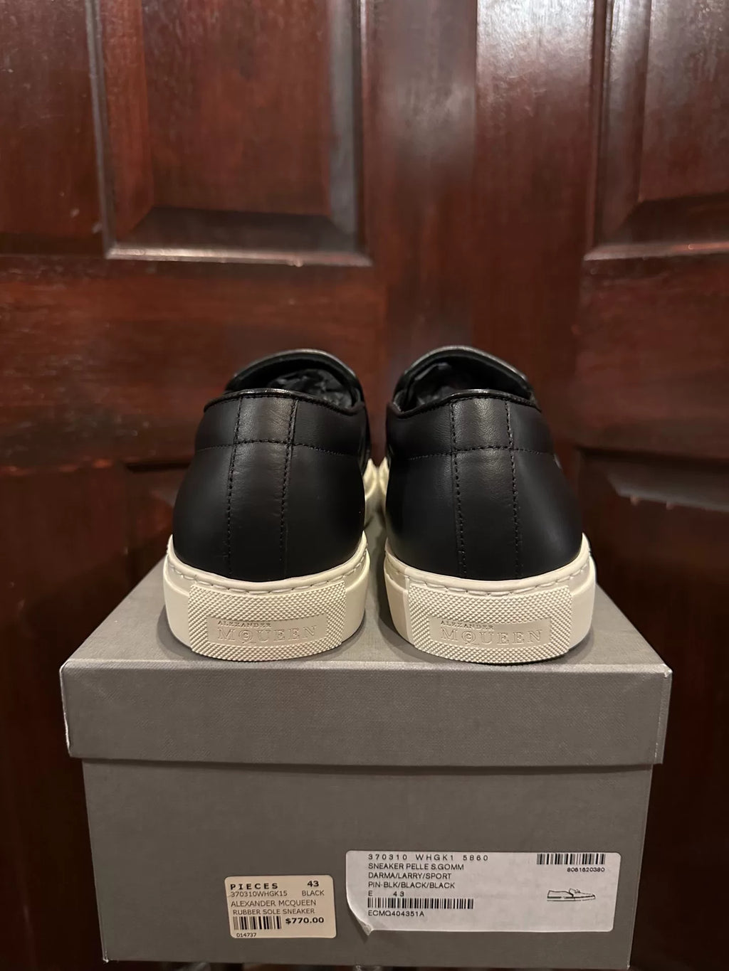 Alexander McQueen Black Embossed Pink Skull Sneakers