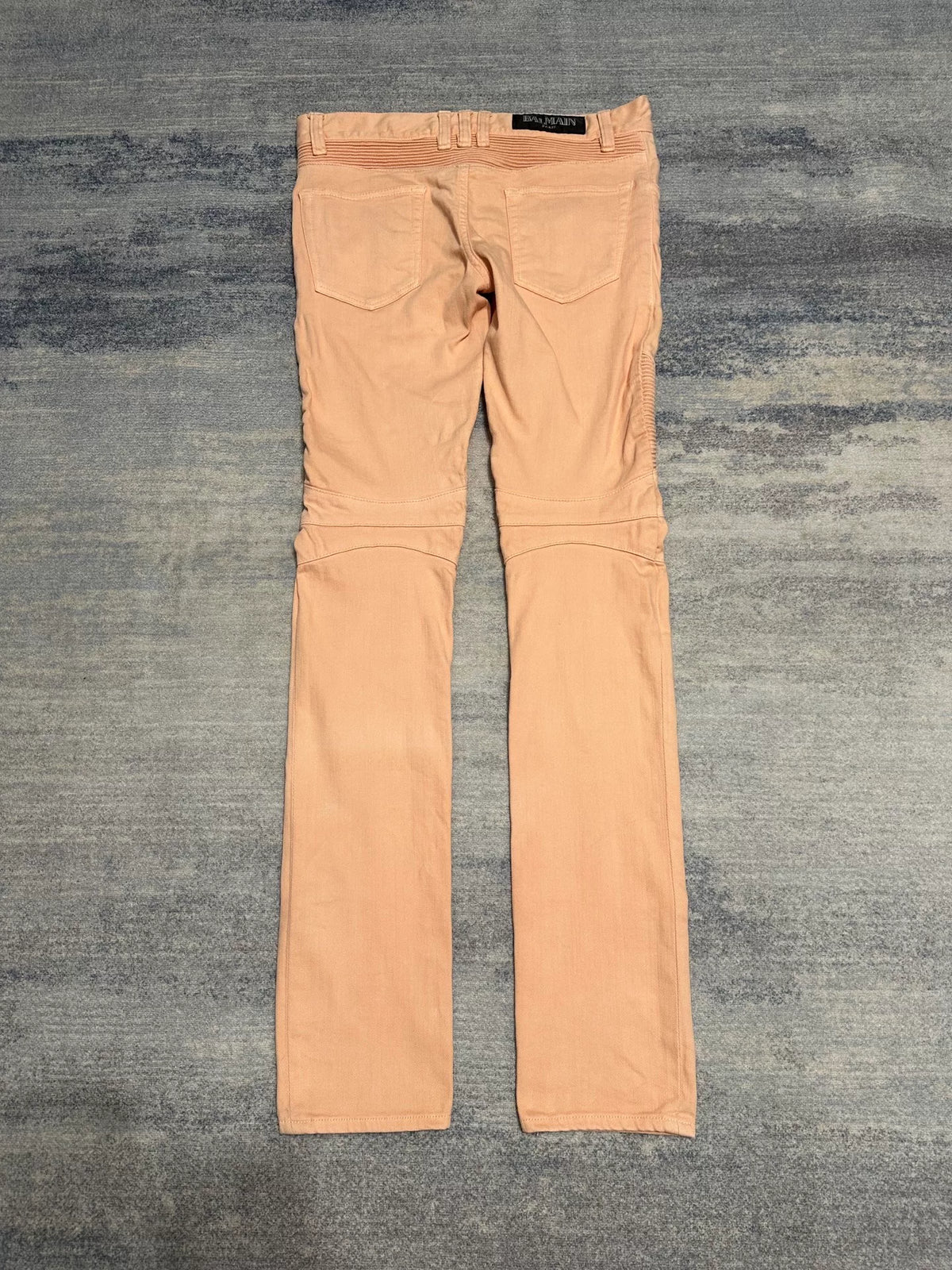 Balmain Homme AW12 Peach Biker White Jeans by Olivier Routeing