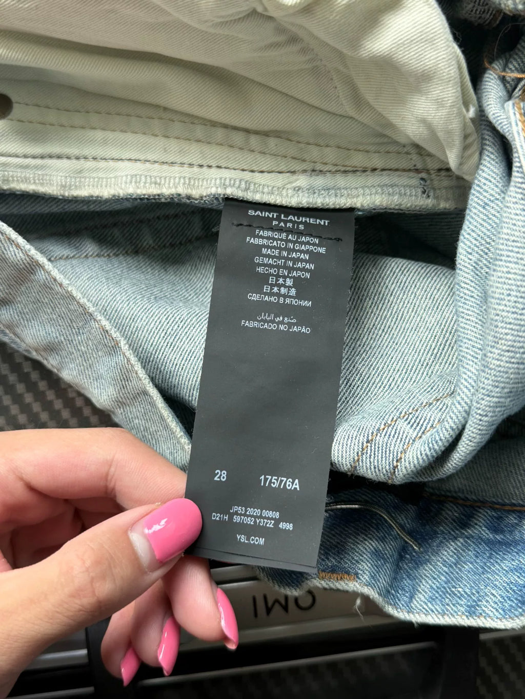 Saint Laurent slpd02 blue washed distressed jeans