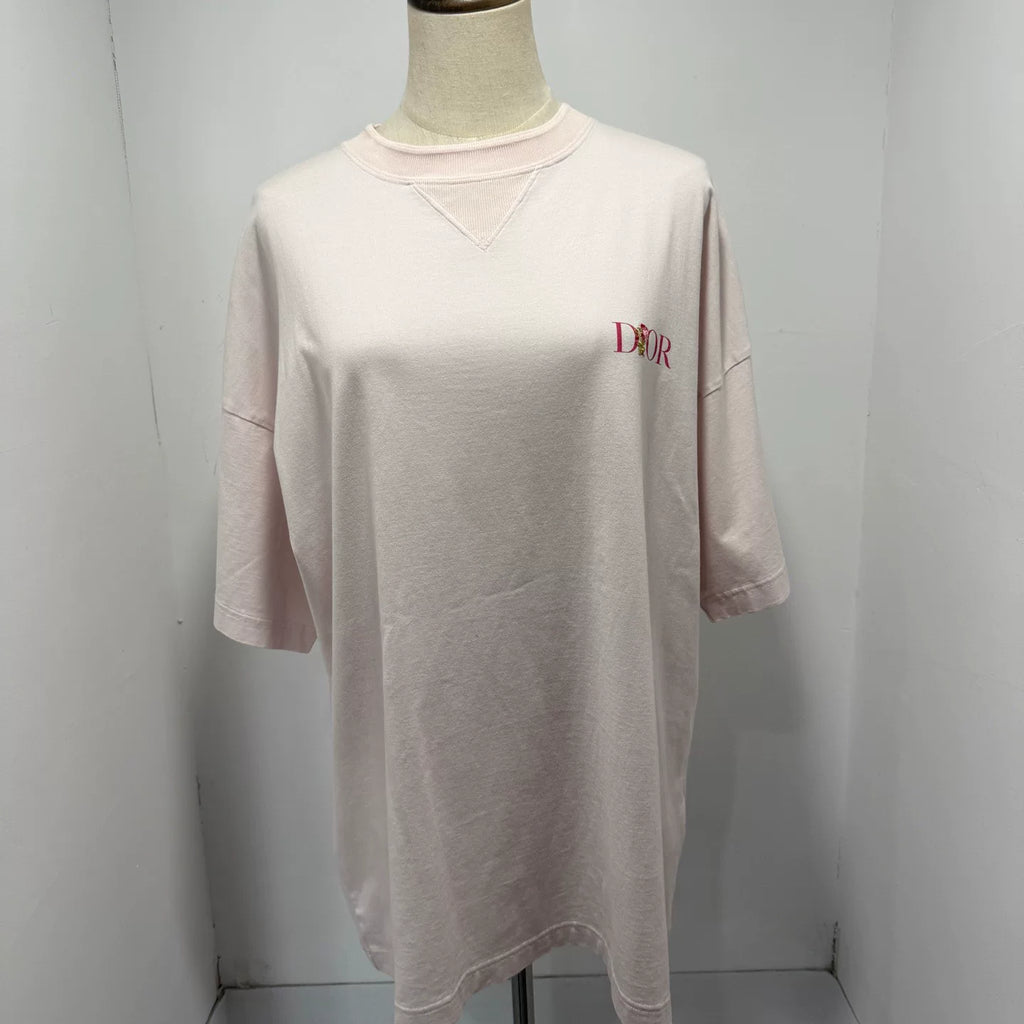 Dior Embroidered Logo Rose Short Sleeve Shirt
