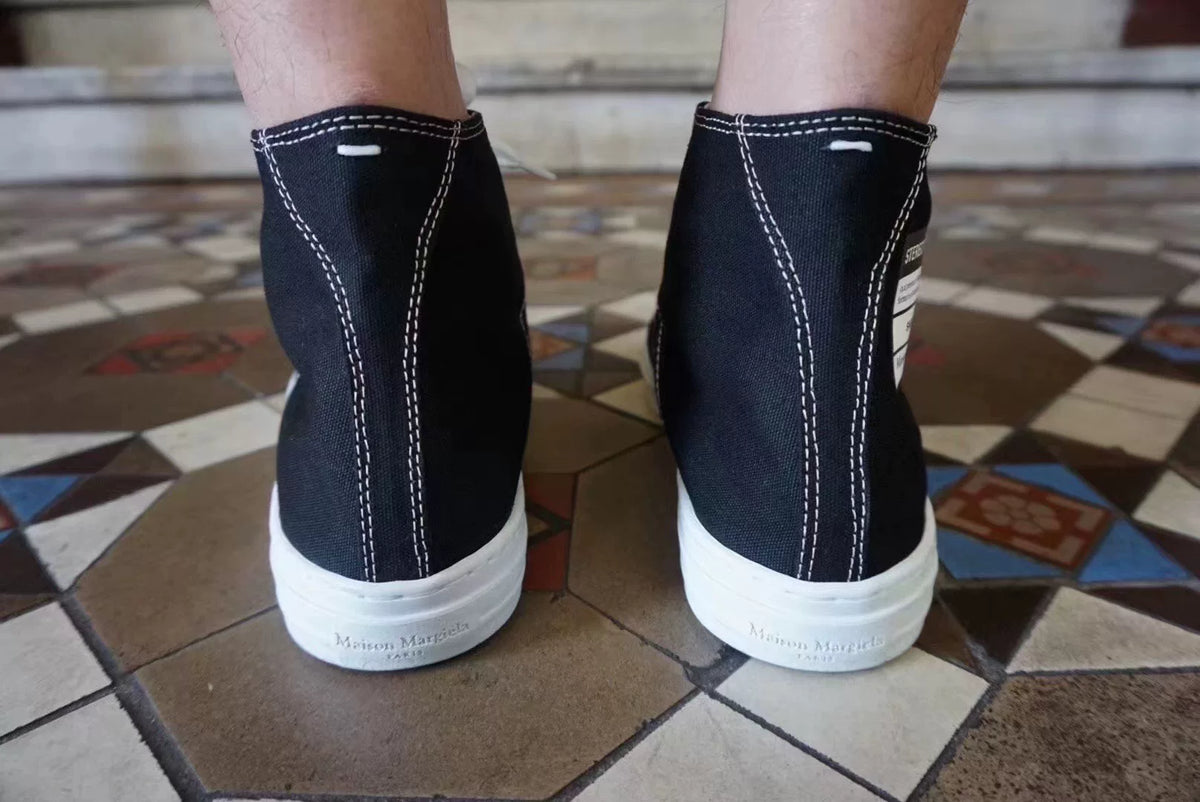 Maison Margiela Black Stereotype High-Top Canvas Sneakers