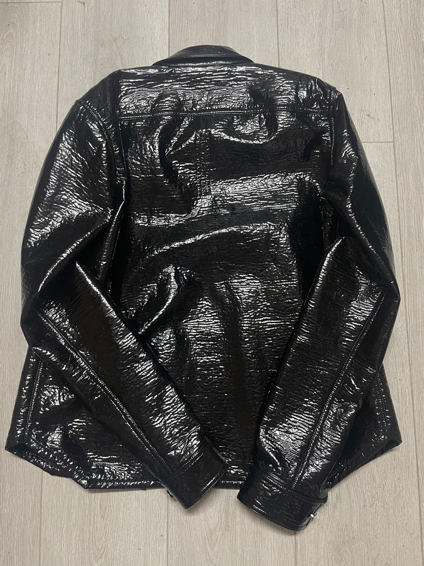 Rick Owens coated fabric varnish effect shirt jacket