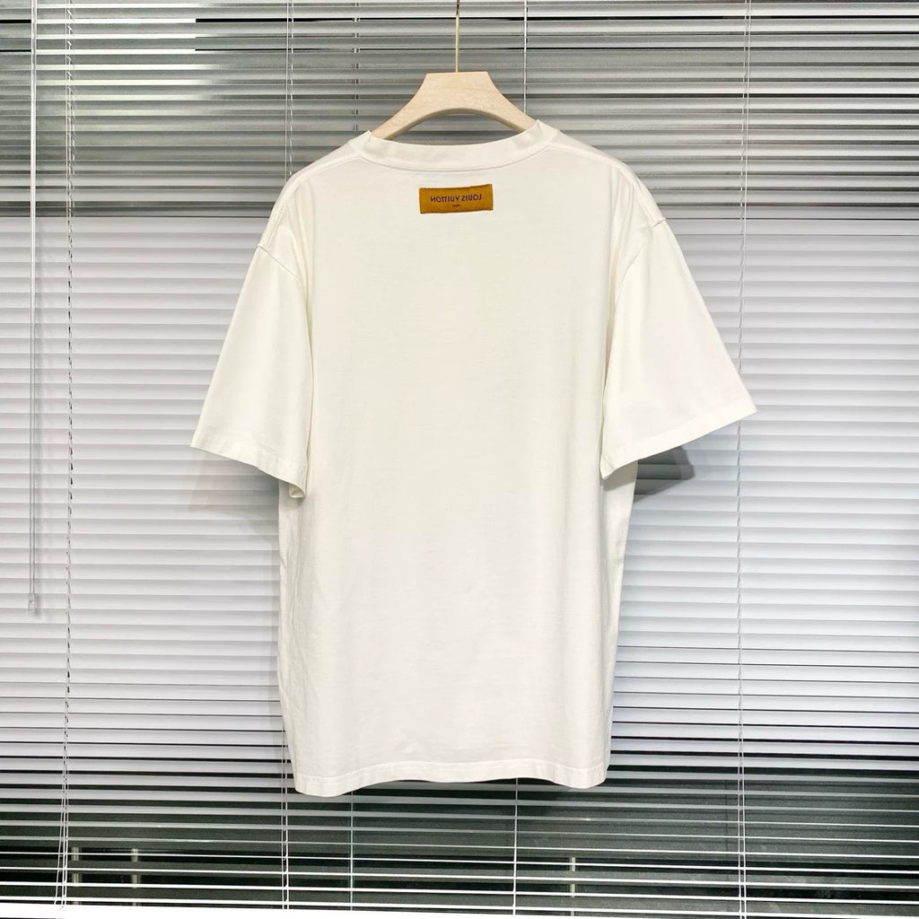 Louis Vuitton Crayon Spray Monogram Logo White Short Sleeve T-Shirt