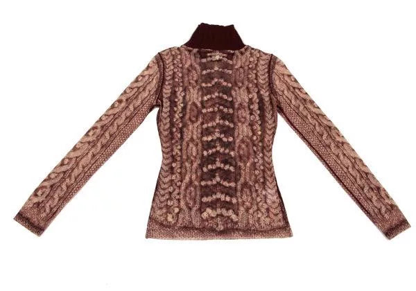 Jean Paul Gaultier Vintage Red Cable Knit Mesh Top
