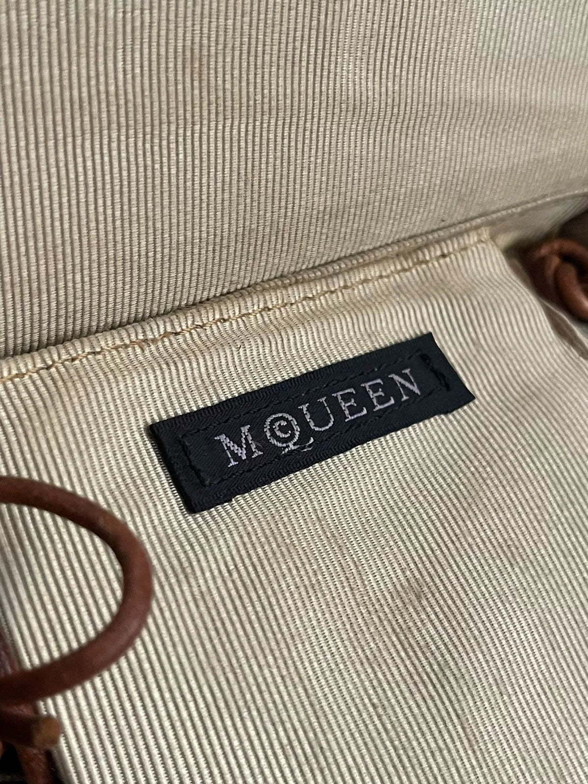 Alexander McQueenOriginal Bamboo‑Pattern Leather Shoulder Bag