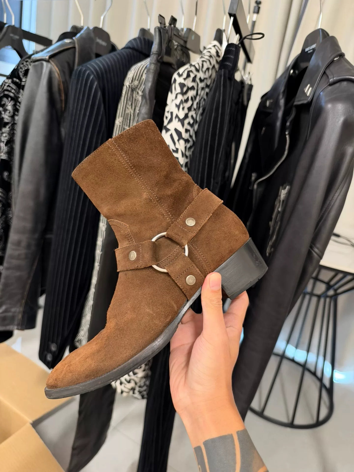 Saint Laurent FW15 Wyatt Brown Suede Chelsea Boots by Hedi Slimane
