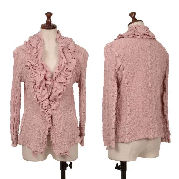 Issey Miyake Vintage Pink Lace Pleated Top