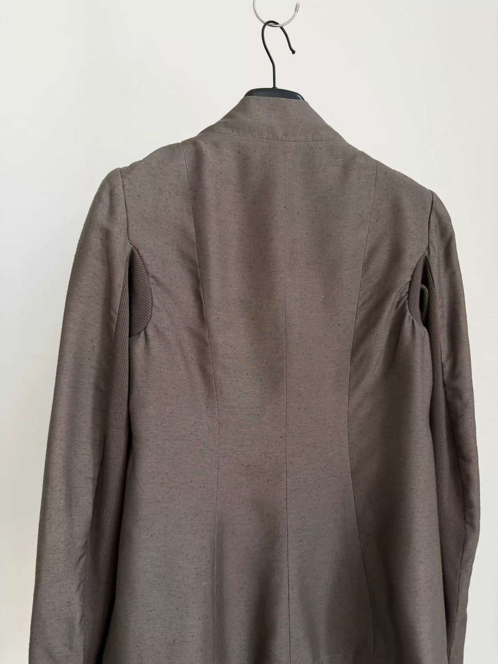 Rick Owens Dusty gray-brown deconstructed lapel jacket