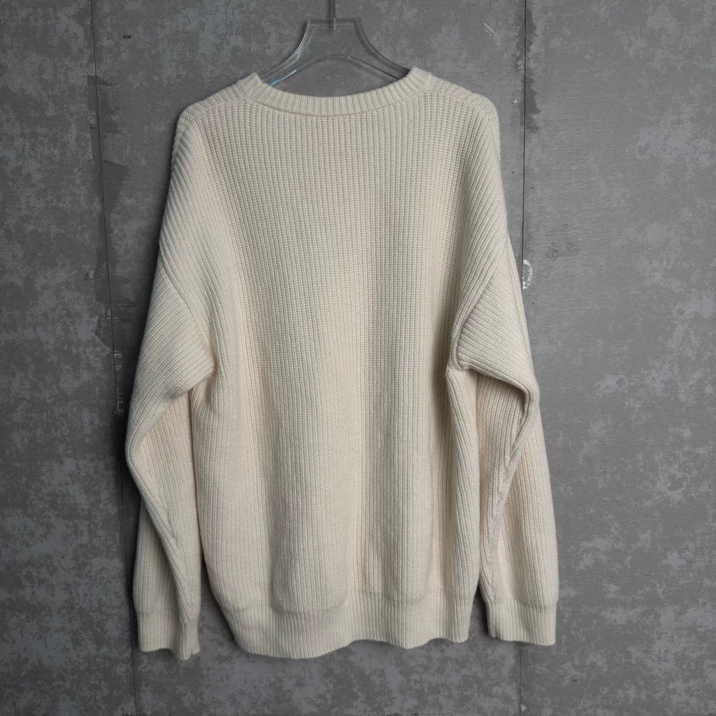 Celine Wool Off Studded Logo Fuzzy Sweater