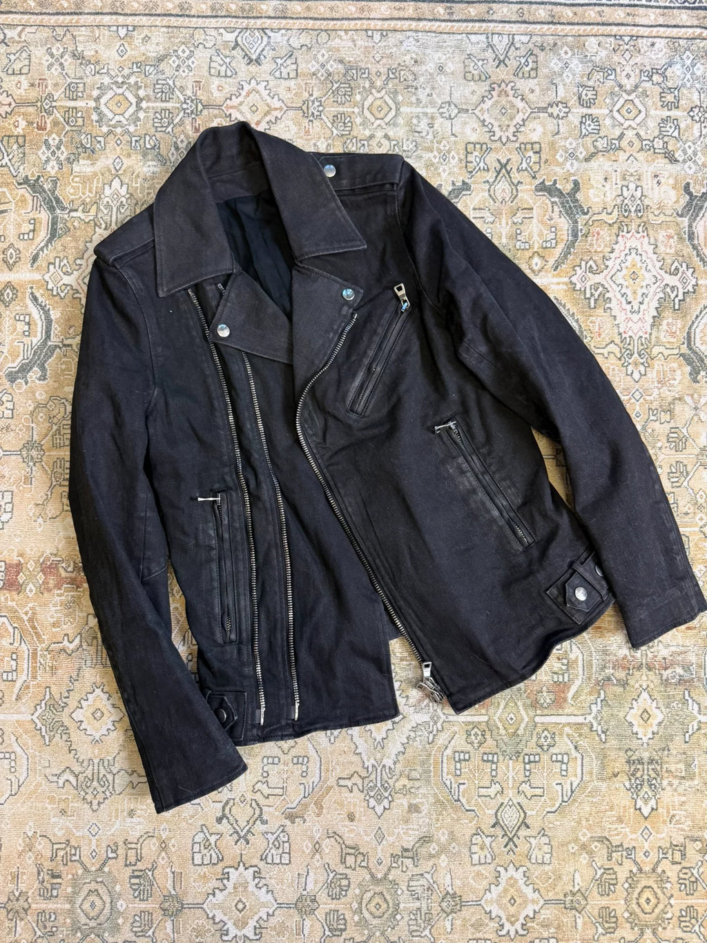 Balmain Brushed Wax Motorcycle Jacket