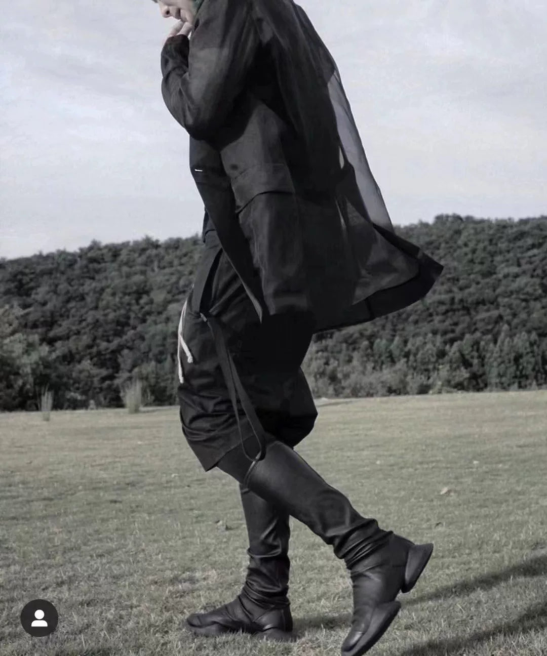 Rick Owens × ADIDAS Black Runner Stretch Horsebit Sock Boots
