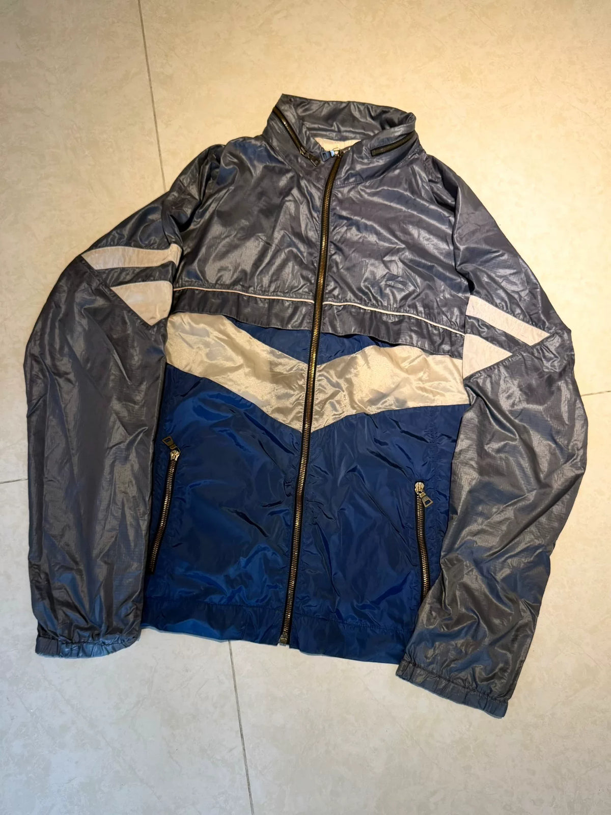 Prada Micro Logo Stand-Collar Zip-Up Nylon Jacket