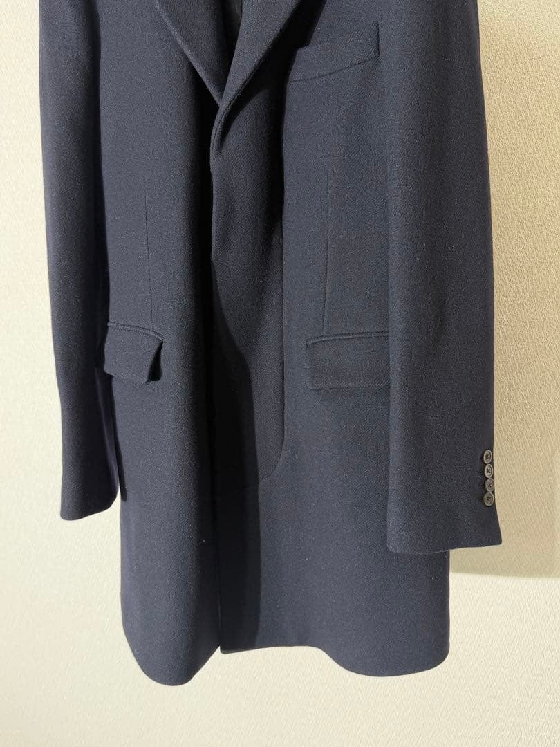 Ann Demeulemeester Navy Blue Wool Coat