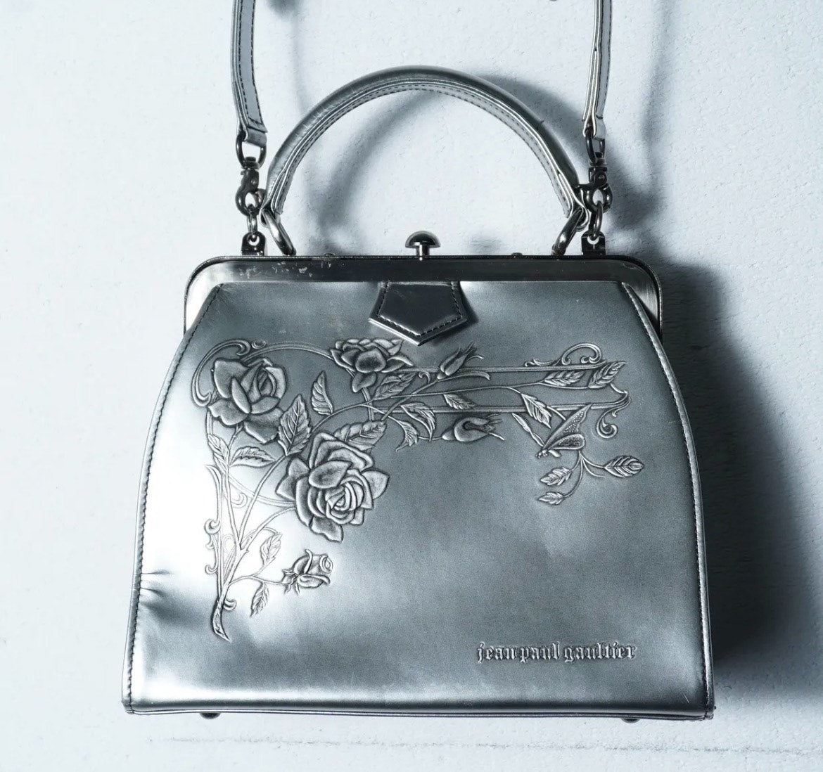 Jean Paul Gaultier Silver Gunflower Crossbody Bag