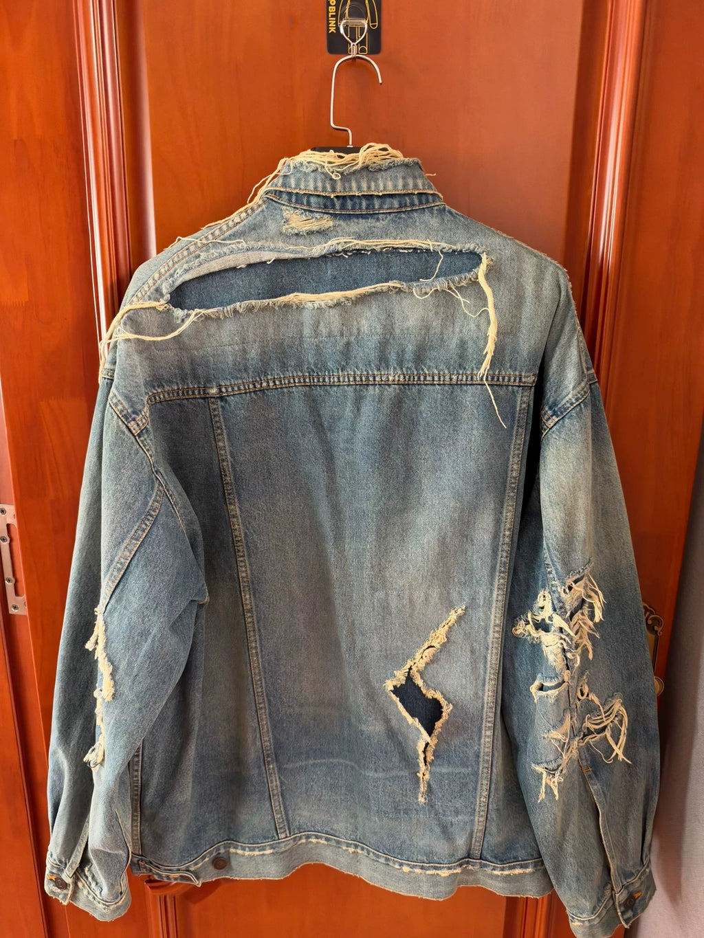 Balenciaga Lightning Distressed Denim Jacket