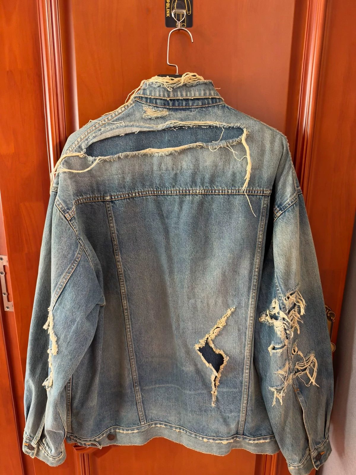Balenciaga Lightning Distressed Denim Jacket