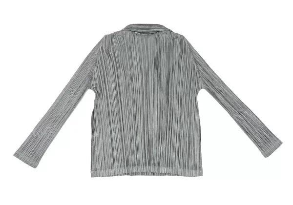 Issey Miyake Vintage Grey Double-Breasted Pleated Shirt