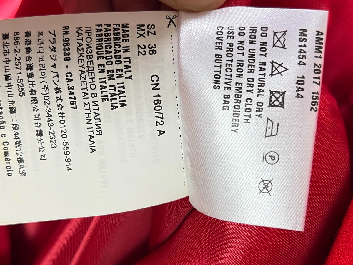 Miu Miu red beaded wool coat