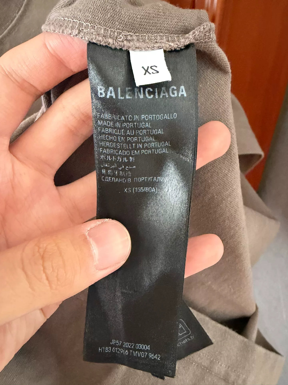 Balenciaga Khaki Double B Lock Embroidered Short Sleeve T-Shirt