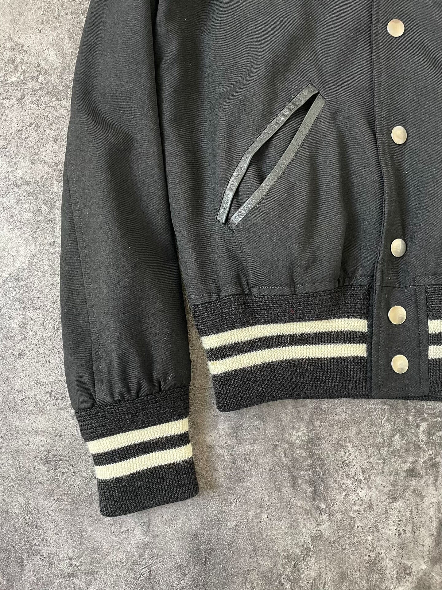 Saint Laurent Black Lambskin Wool Teddy Jacket
