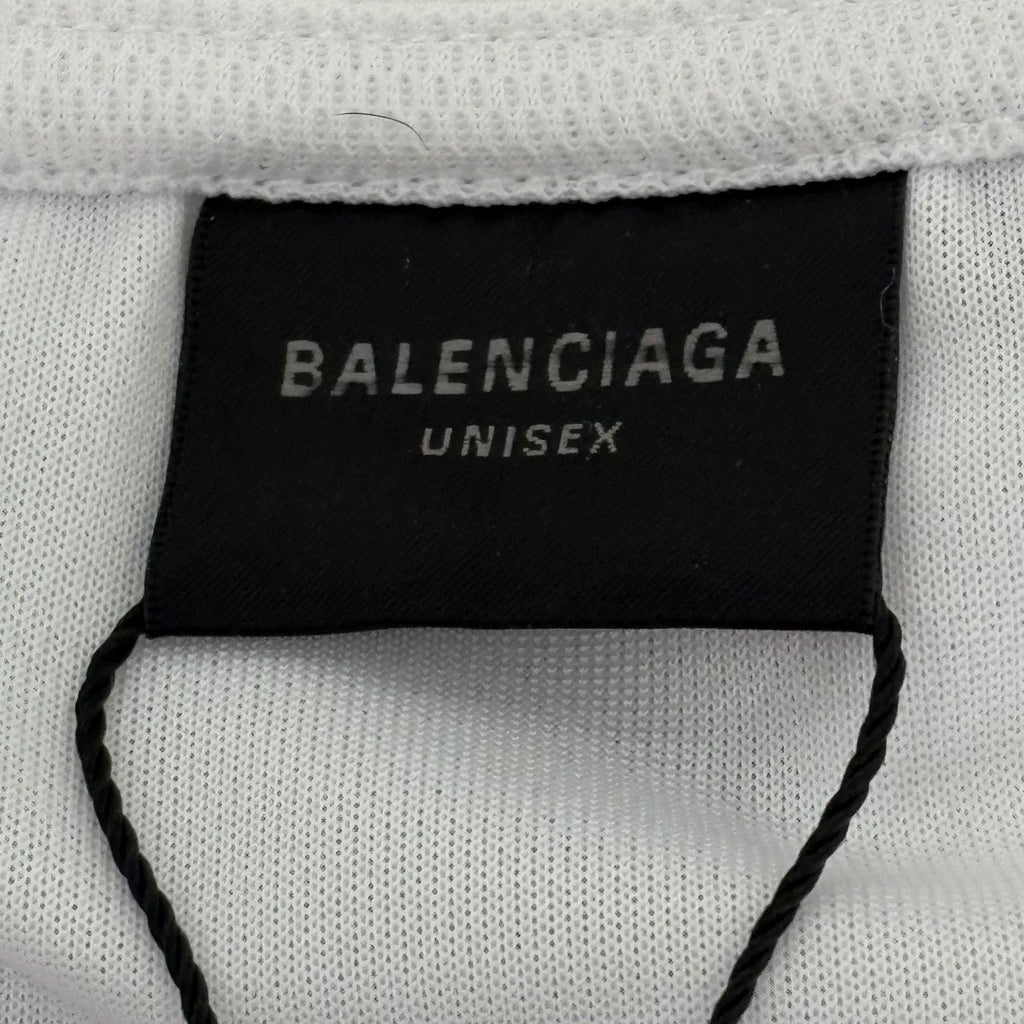 Balenciaga Multicolor Manchester United Embroidered Print Logo Mesh Jersey Short Sleeve T-Shirt