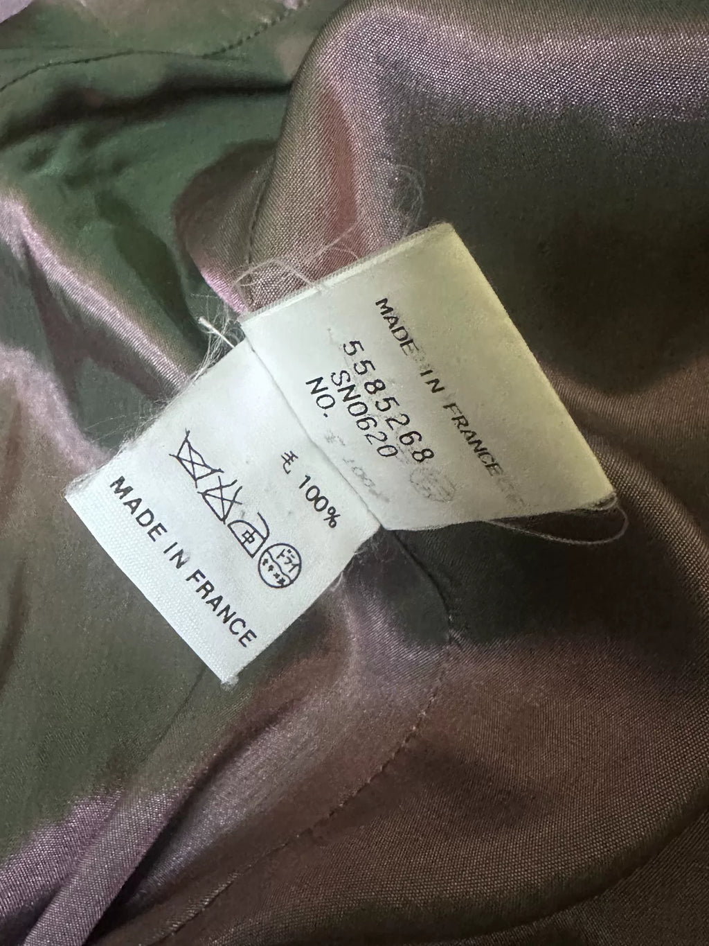 LEMAIRE iridescent dark striped coat