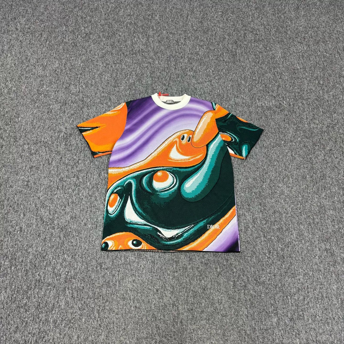 Dior x Kenny Scharf collaboration graffiti short-sleeve knit sweater