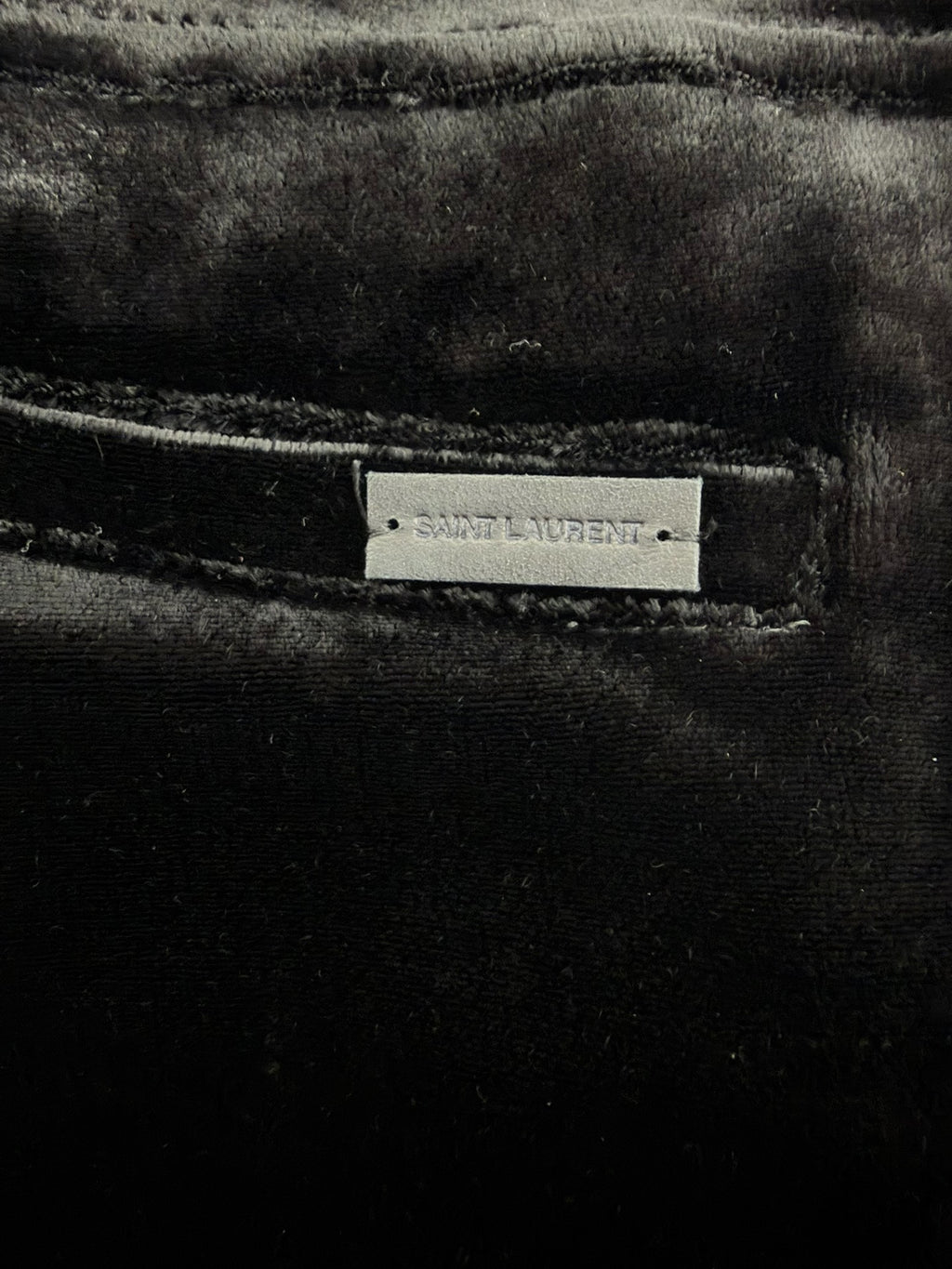 Saint Laurent Slp23fw Black Velvet Pants