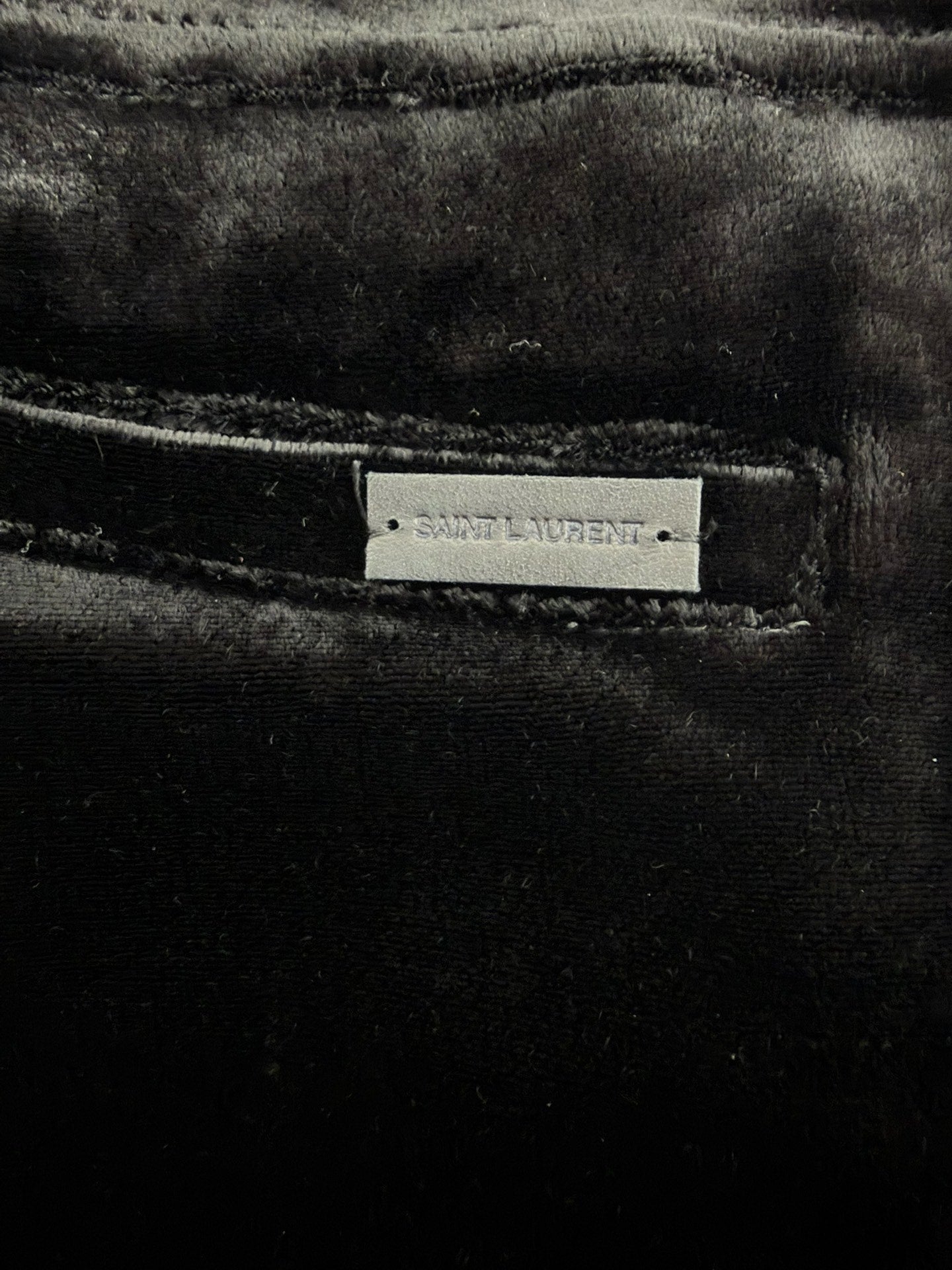 Saint Laurent Slp23fw Black Velvet Pants