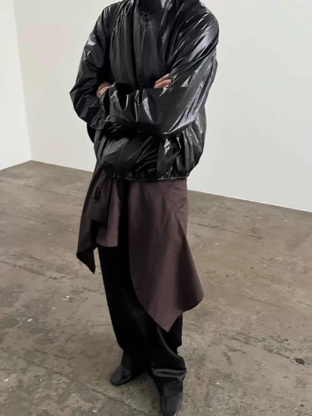 Prada Sports Black Hooded Zip-Up Metal Nylon Jacket