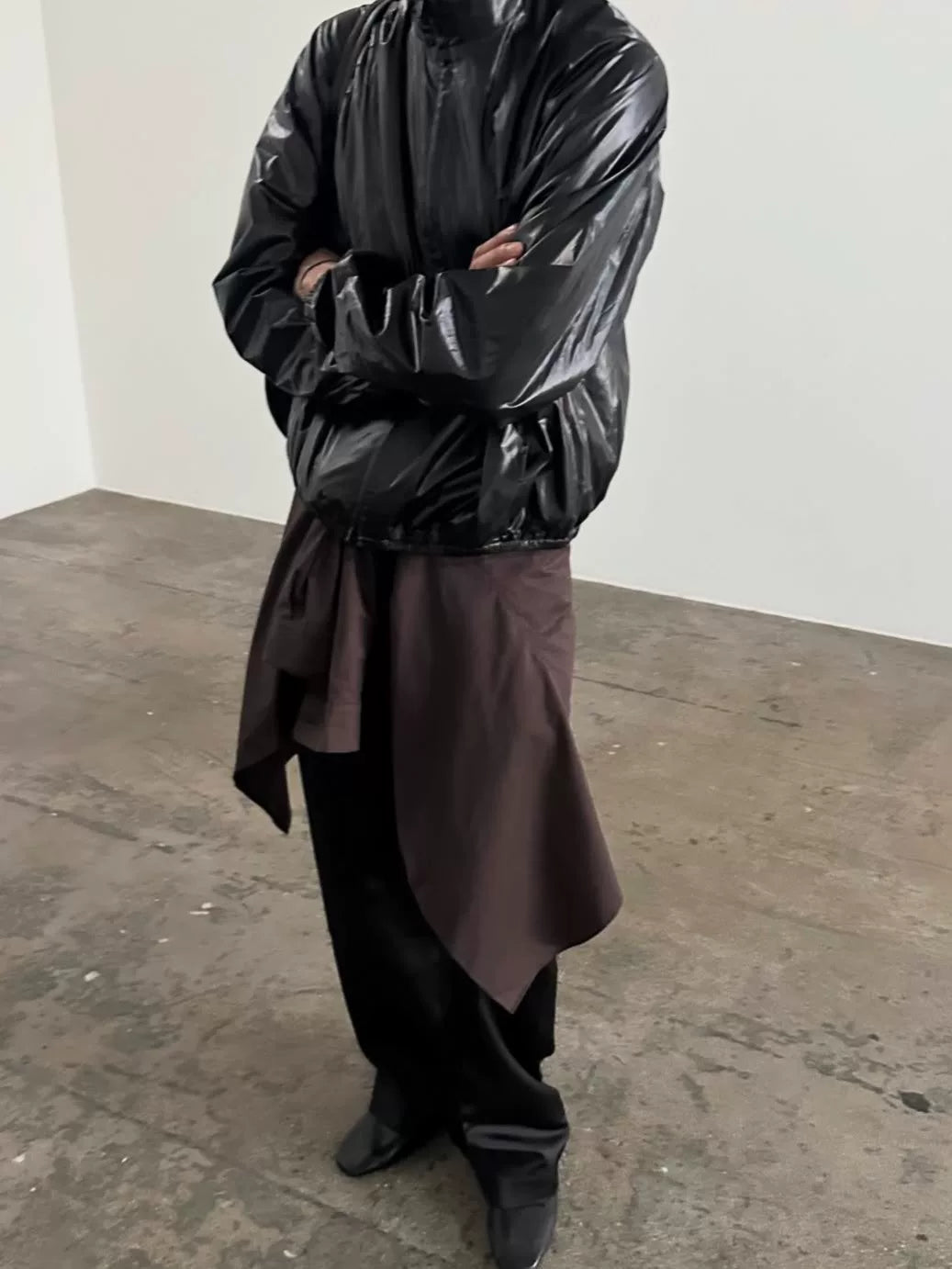 Prada Sports Black Hooded Zip-Up Metal Nylon Jacket