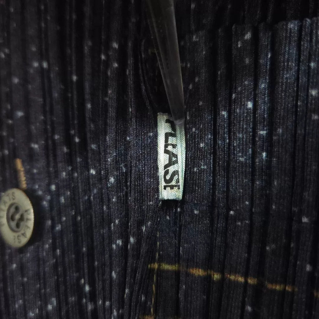 Issey Miyake Denim Print Pleated Jacket