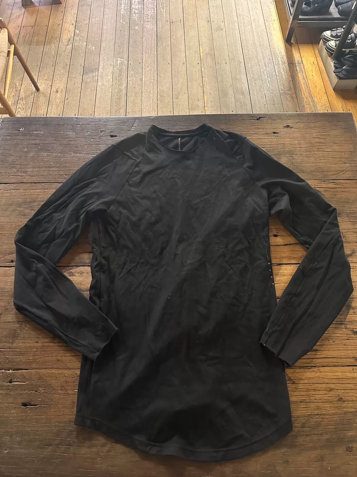 Devoa FW18 Black Paneled Longsleeve Cotton Tee