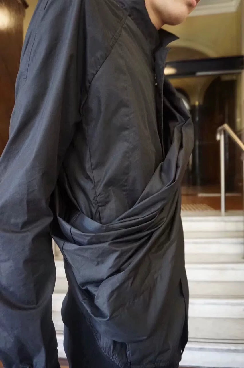 Julius SS17 Black Twist Cotton Nylon Jacket