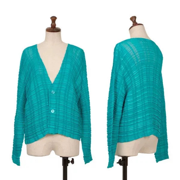 Issey Miyake Vintage Green Pleated Top