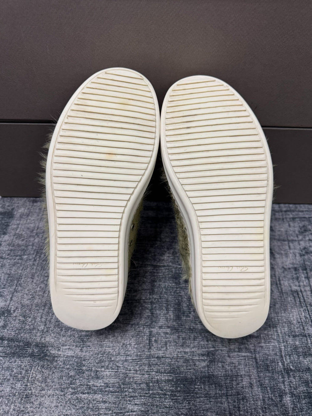 Rick Owens Green Fur Sneakers