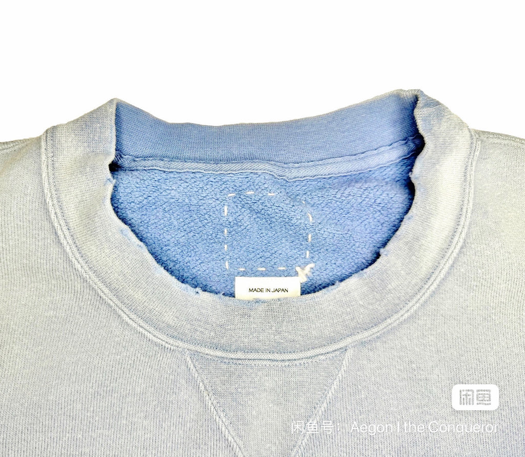 Visvim 23SS Court Sweat S/S Crash Distressed Short Sleeve Sweatshirt