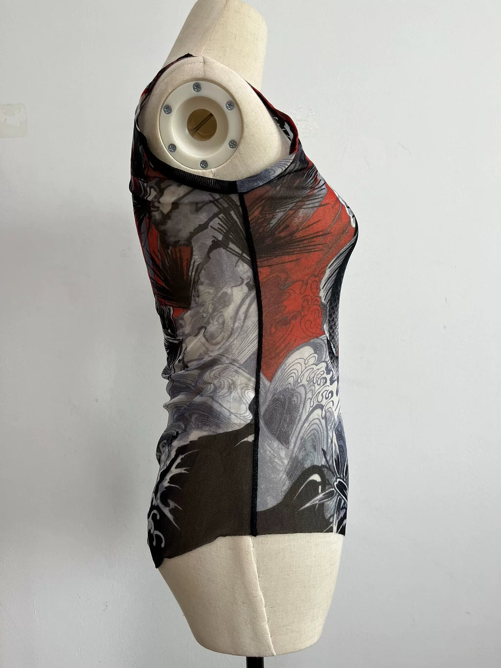 Jean Paul Gaultier koi fish top mesh