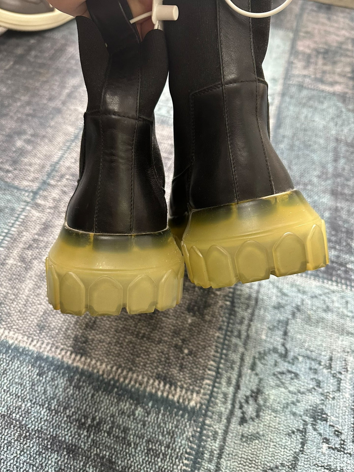 Rick Owens mainline transparent octopus sole Chelsea boots