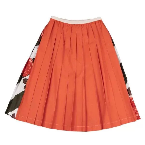 COMME des GARCONS Vintage Red Floral Pleated Skirt